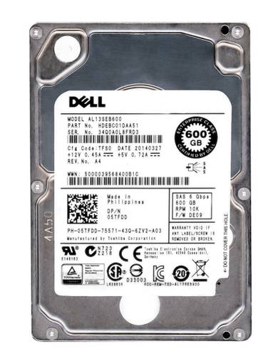 Жесткий диск HDD SAS Dell 600GB 10K 2.5" 05TFDD
