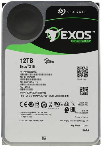 Жесткий диск HDD SATA Seagate Exos 12TB 3.5" ST12000NM001G NEW