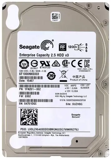 Серверный HDD Seagate 1TB 7E2000 7200RPM 1000GB 12 Gbps 2.5" SAS ST1000NX0333