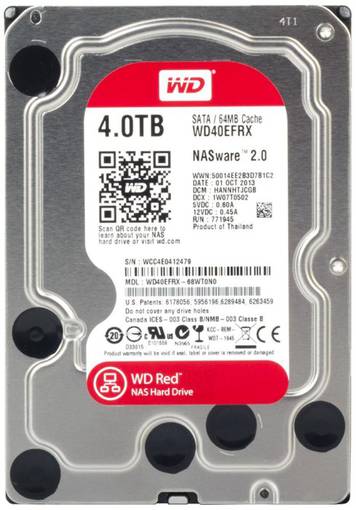 Жесткий диск HDD SATA WD 4TB 3.5" WD40EFRX-68WT0N0