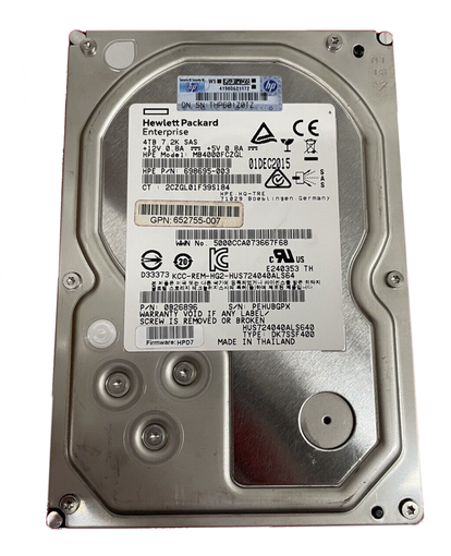 Жесткий диск HDD SAS HPE 4TB 7.2K 3.5" 698695-003