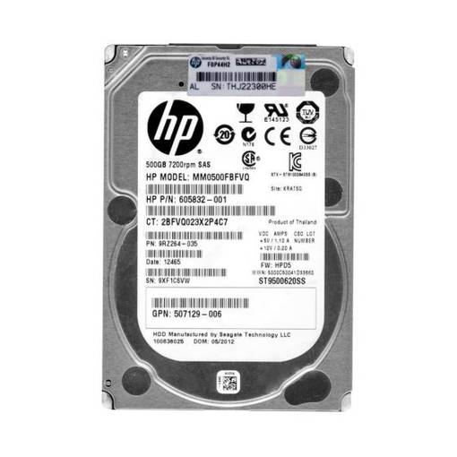 Жесткий диск HDD SAS HPE 500GB 2.5" 605832-001