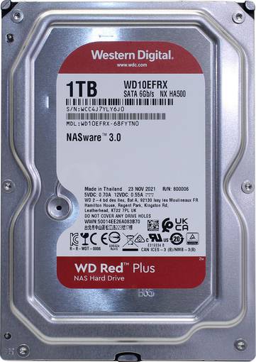 Жесткий диск HDD SATA WD 1TB 64MB 3.5" WD10EFRX