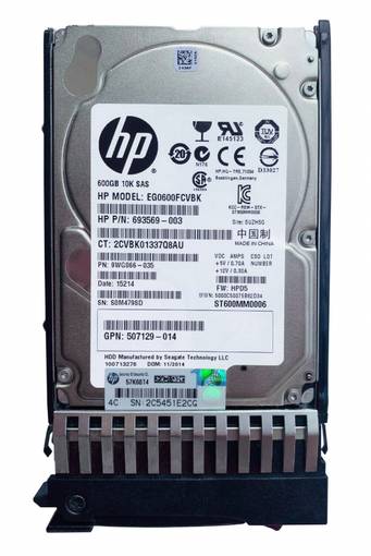 Жесткий диск HDD SAS HPE 600GB 10K 2.5" EG0600FCVBK