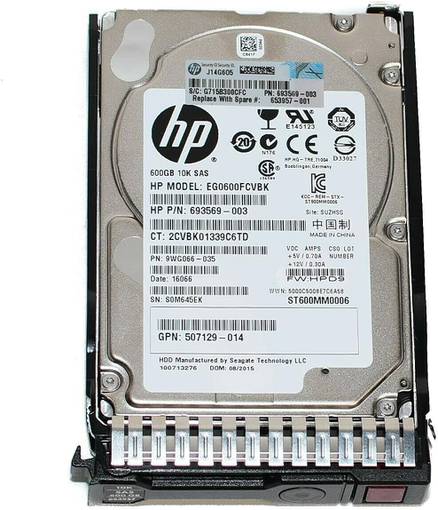 Жесткий диск HDD SAS HPE 600GB 10K 2.5" 653957-001