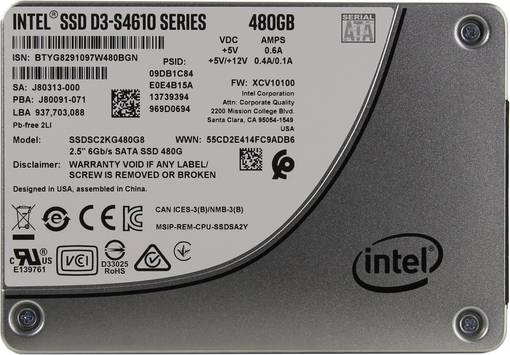 SSD SATA Intel 480GB 2.5" SSDSC2KG480G801