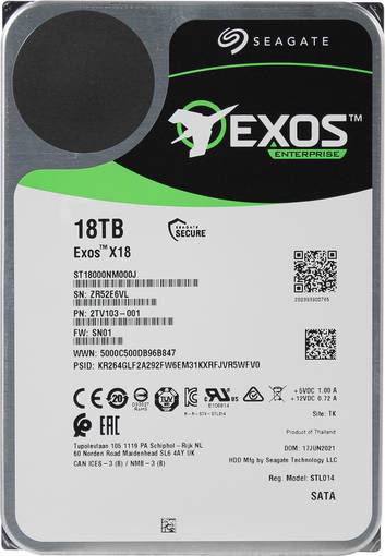 Жесткий диск HDD SATA Seagate Exos 18TB 7.2K 3.5" ST18000NM000J