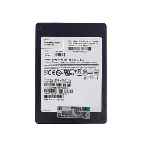 SSD SAS 3PAR 920GB 2.5" 874430-001