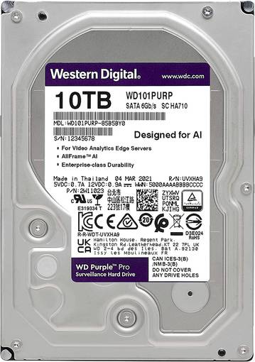 Жесткий диск HDD SATA WD 10TB 3.5" WD101PURP