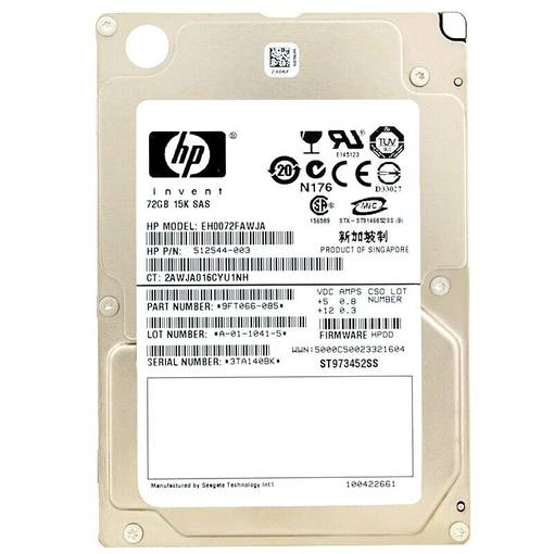 Жесткий диск HDD SAS HPE 72GB 15K 2.5" 512544-003