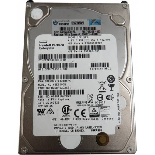 Жесткий диск HDD SAS HPE 900GB 10K 12G 2.5" EG0900JETKB