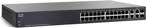 Коммутатор Cisco 28-Port Gigabit PoE+ SG300-28PP-K9