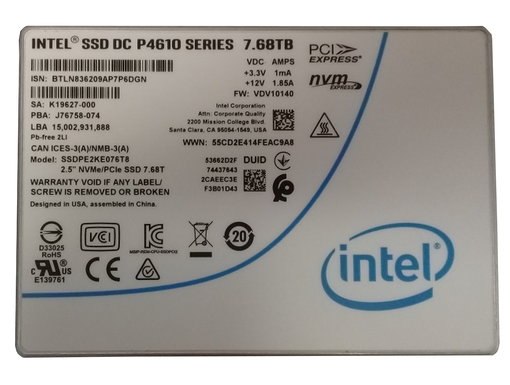 SSD Intel P4610 7.6Tб SSDPE2KE076T801