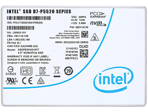 Накопитель SSD Intel P5520 1.92 ТБ SSDPF2KX019T1N1