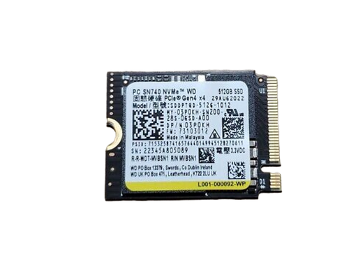 Накопитель SSD Dell 512 ГБ PCIe NVMe Gen 4.0 x4 3D TLC NAND Флэш 03P0KH