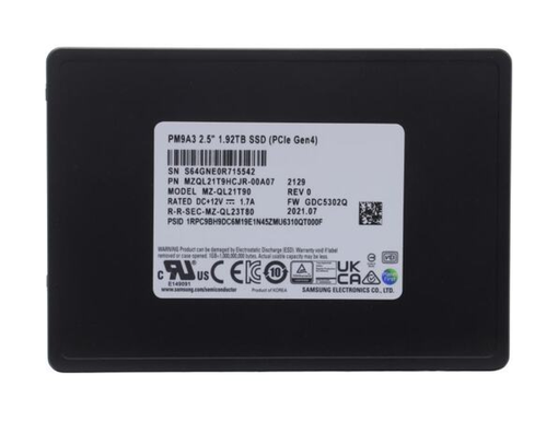 SSD Samsung PM9A3 1.92TNVME U.2 MZQL21T9HCJR-00A07