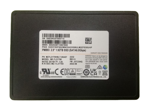 SSD Samsung PM893 1.92TB 2.5inch SATA TLC MZ7L31T9HBLT-00A07