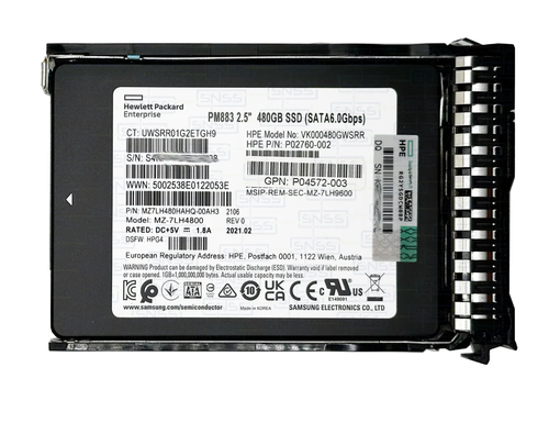 SSD HPE 480GB SATA 6G RI SFF SC P04560-B21