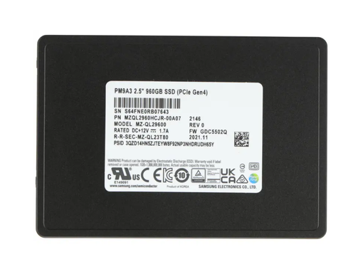 SSD Samsung PM9A3 960G NVME U.2 MZQL2960HCJR-00A07