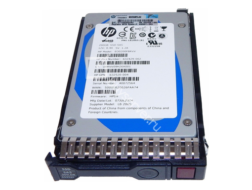 SSD накопитель HP 200GB 6G SAS SLC SFF 2.5", 653961-001 632429-002