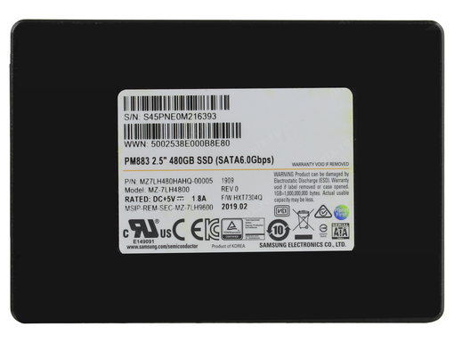 Жесткий диск Samsung 480GB PM883, MZ7LH480HBHQ0D3