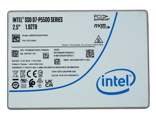 SSD NVMe DELL Intel 1.92 ТБ P5500 U.2 PE2KX020T801