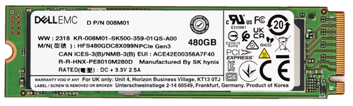 Серверный SSD M.2 DELL 480GB T560 R760 R760XS NVME 08M01