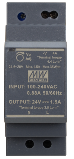 Модуль питания MEAN WELL с креплением на DIN - рейку 24V 1.5A HDR-30-24