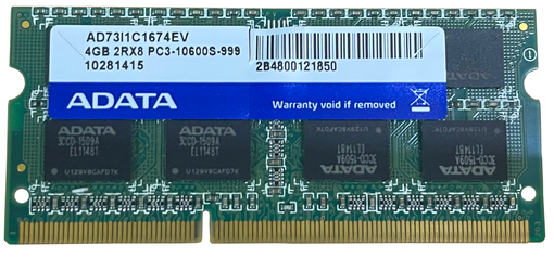 Оперативная память ADATA 4GB 2Rx8 PC3-10600S SO-DIMM AD73I1C1674EV