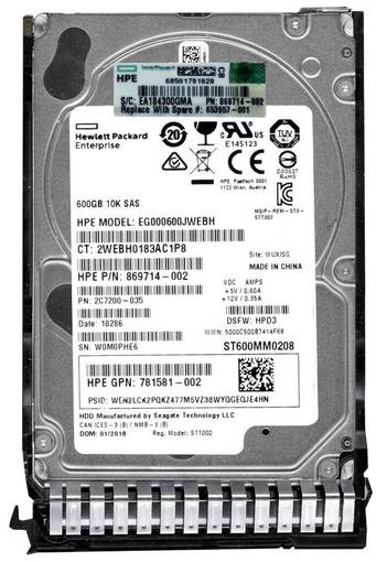 Жесткий диск HDD SAS HPE 600GB 10K 2,5 EG000600JWEBH
