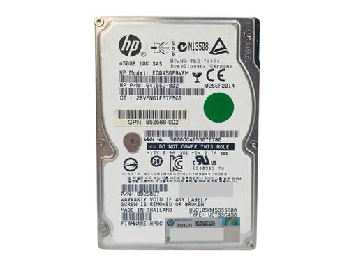 Жесткий диск HDD SAS HPE 450GB 10K 2.5" 0B26027