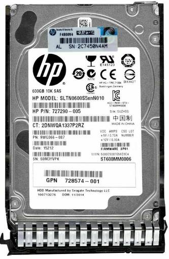 Жесткий диск HDD SAS HPE 600GB 10K 2.5 727290-005