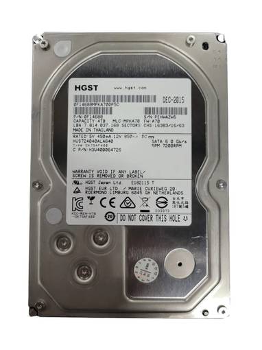 Жесткий диск HDD SATA Hitachi 4TB 7.2K 3.5" HUS724040ALA640