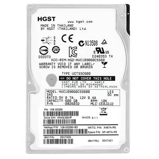 Жесткий диск HDD SAS Netapp 600GB 3.5" 108-00266+B0