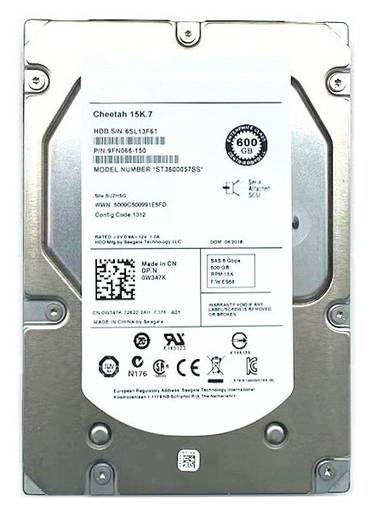 Жесткий диск HDD SAS Dell 600GB 15K 3.5" 0W347K