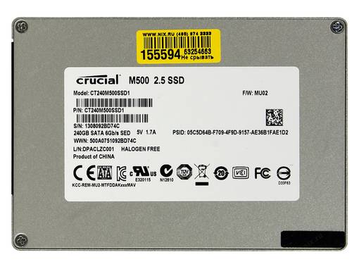SSD SATA Crucial 240GB 2.5" CT240M500SSD1