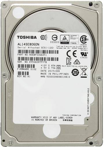 Жесткий диск HDD SAS Toshiba 600GB 10K 2.5" AL14SEB060N