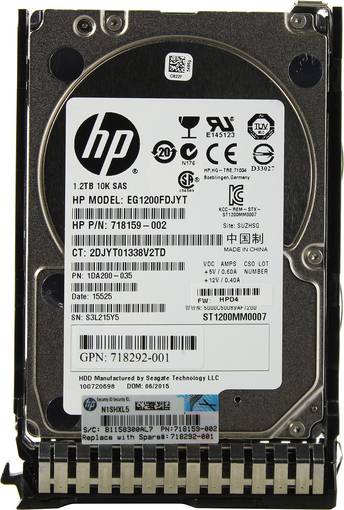 Жесткий диск HDD SAS HPE 1.2TB 10K 2.5'' 718292-001